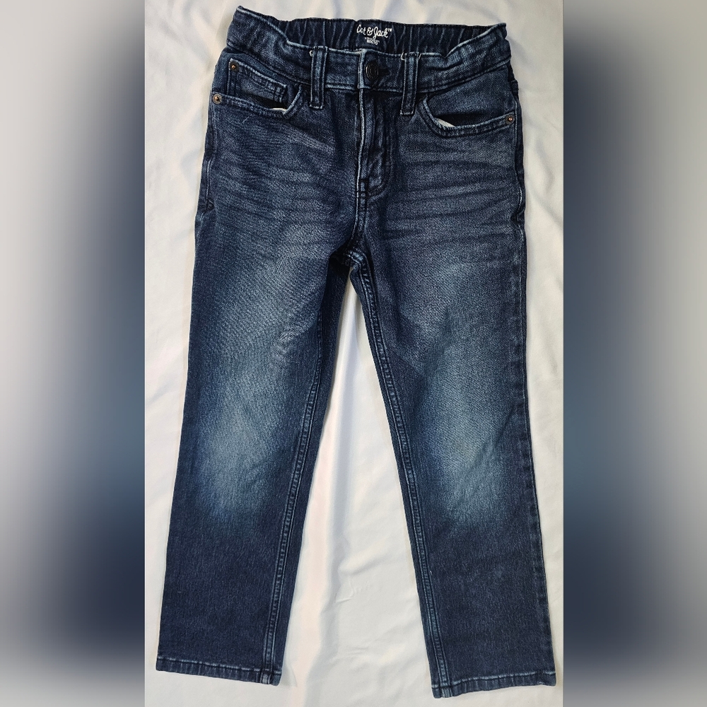 Cat & Jack Dark Boys Straight Blue Jeans- Size 8